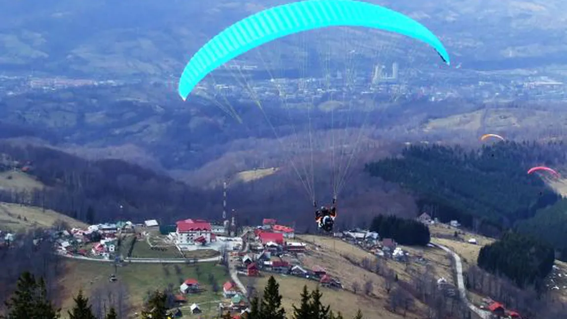 Un parapantist a rămas agăţat în pom, la Poiana Braşov