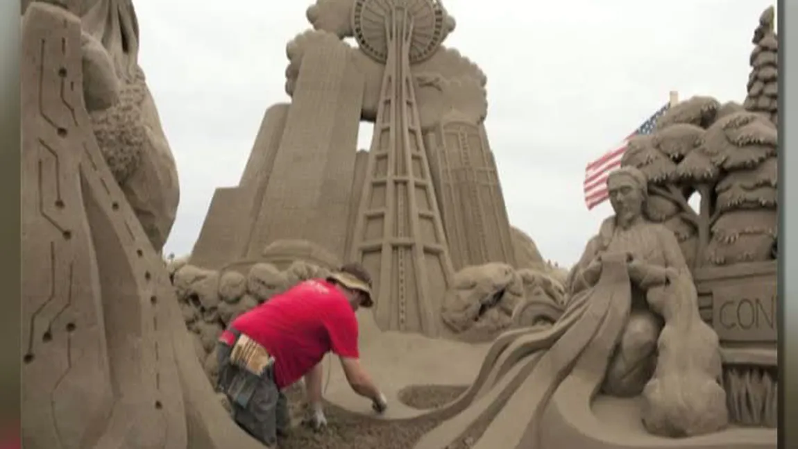 Un artist din Singapore realizează sculpturi uimitoare din nisip VIDEO