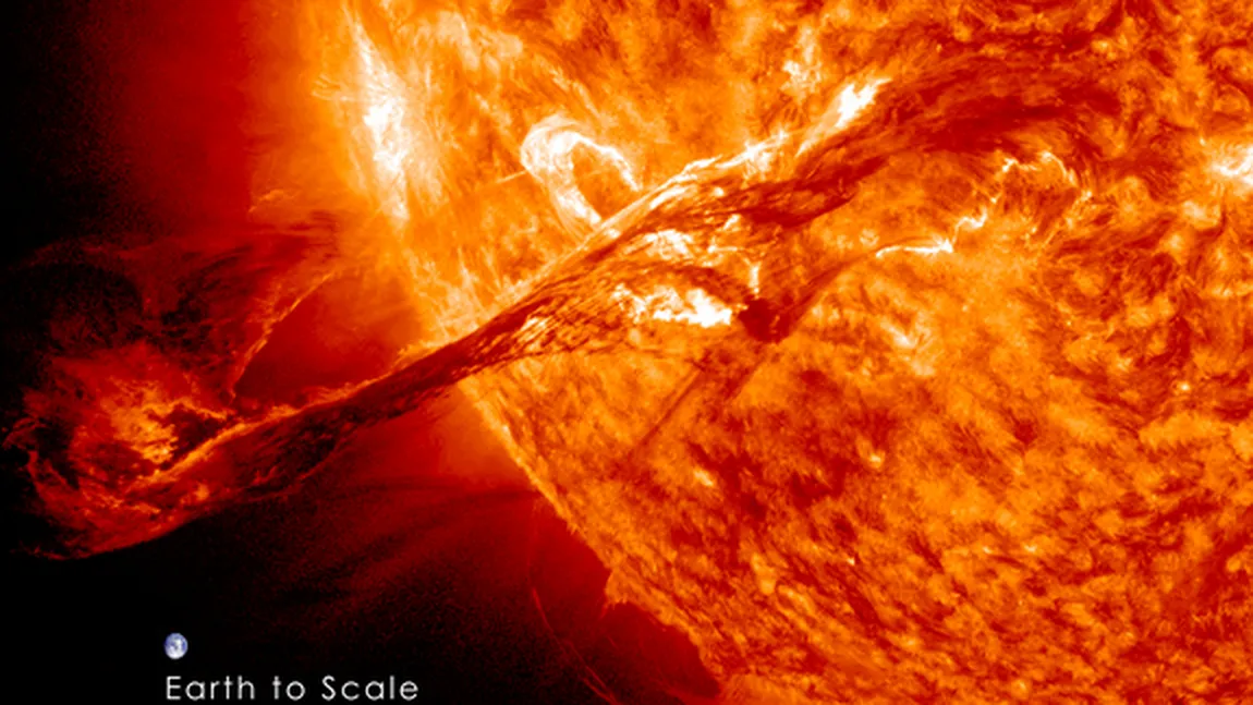 O furtună solară colosală, surprinsă de NASA în imagini spectaculoase VIDEO