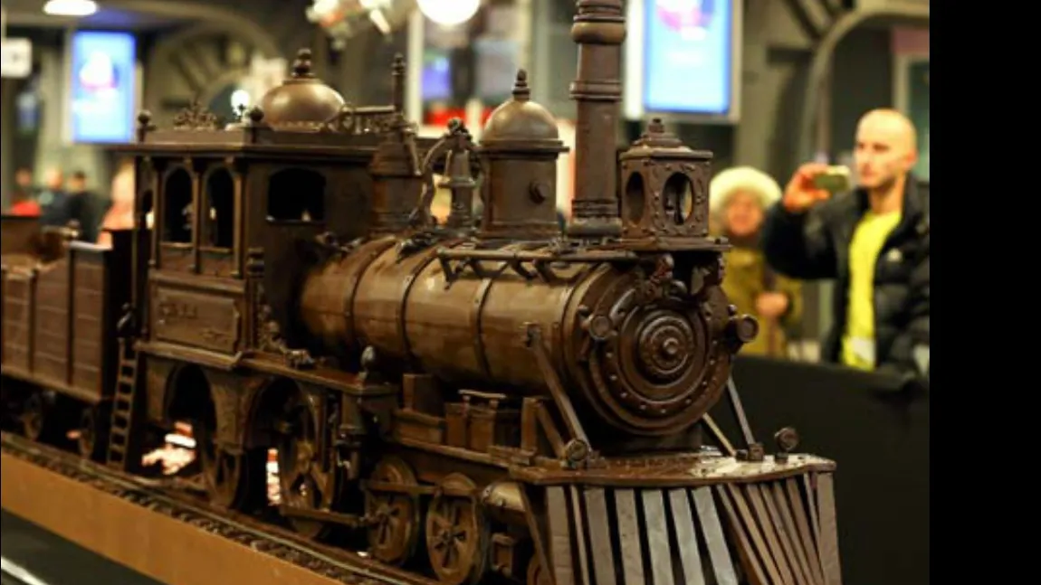 Cel mai dulce tren din lume: Are 34,13 metri şi este expus într-o gară din Bruxelles VIDEO