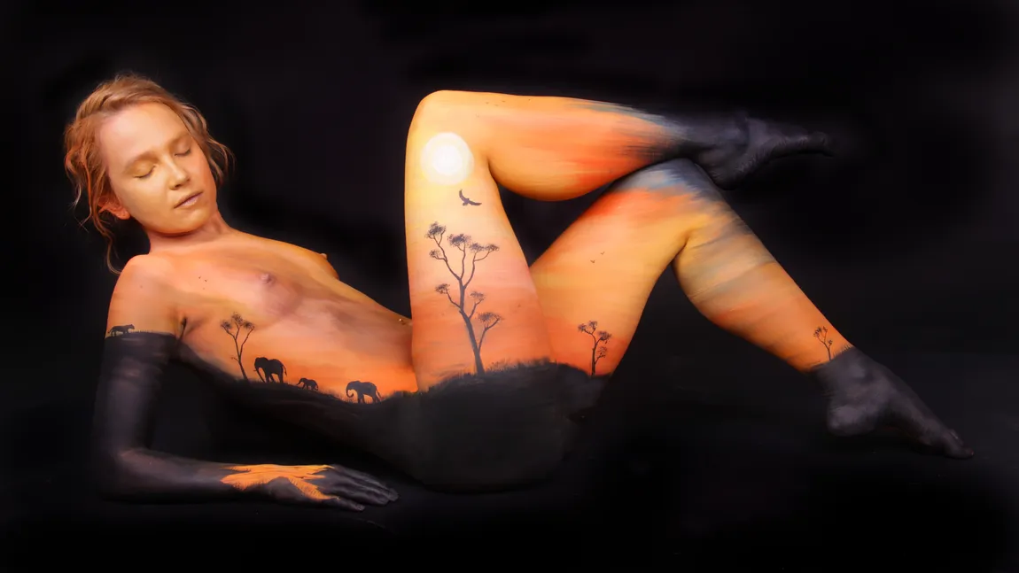 Picturile pline de viaţă: Body-paintingul care transformă oamenii în animale FOTO