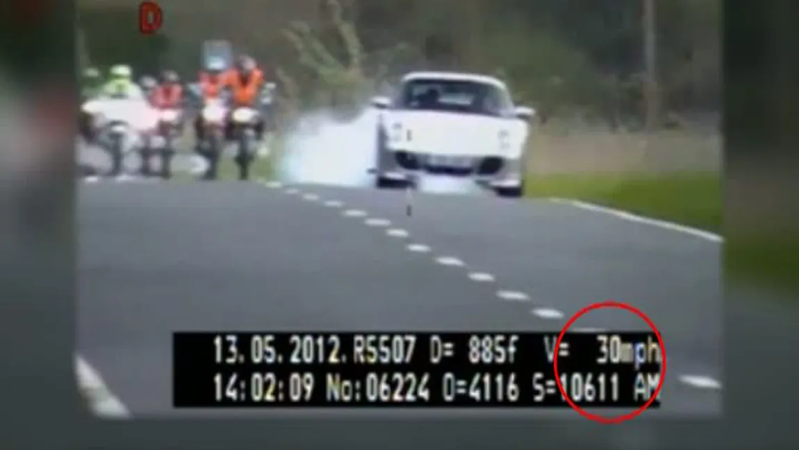 Şofer inconştient, surprins de radar cu 200 km/h la volanul unui Porsche VIDEO
