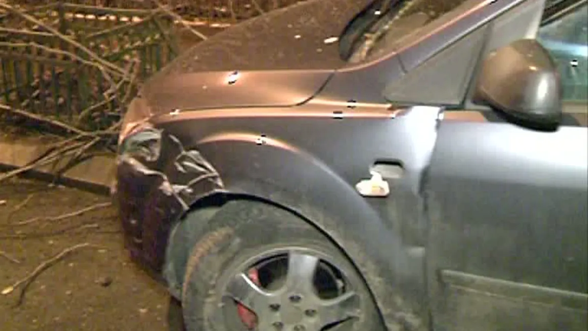 Un şofer din Bucureşti a ajuns cu maşina în copac după ce a fugit de poliţie