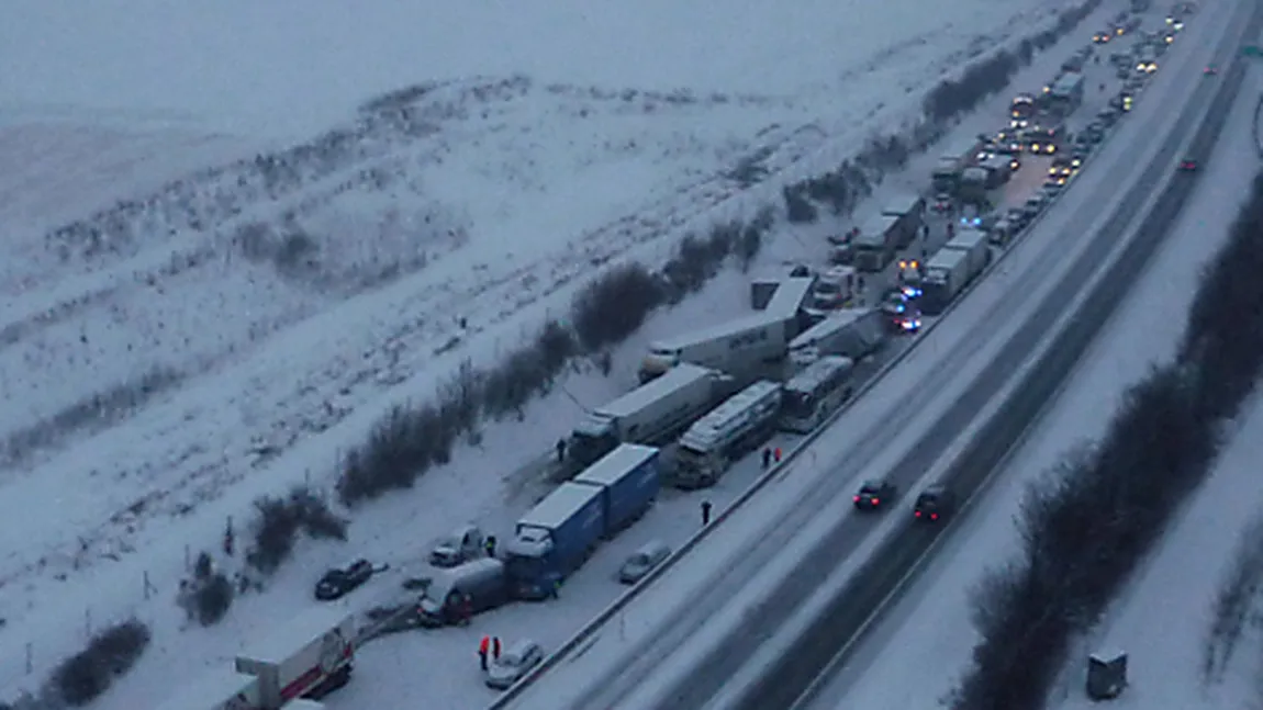 Accident cu 100 de maşini în Austria, din cauza vremii