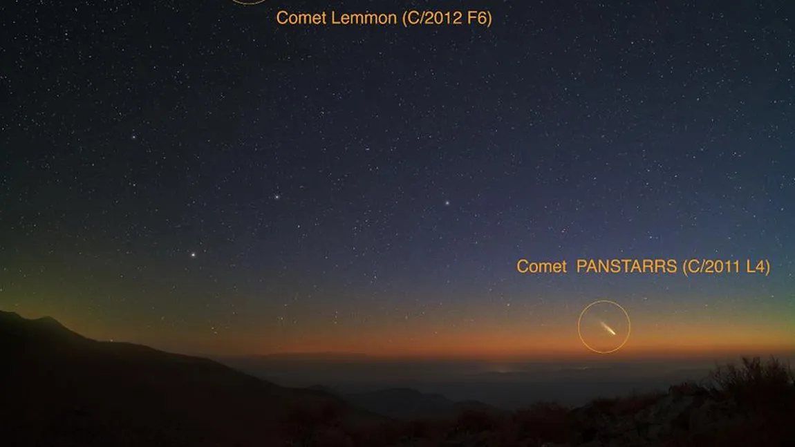 Fenomen extrem de rar: Două comete, fotografiate împreună, pe cerul nopţii FOTO