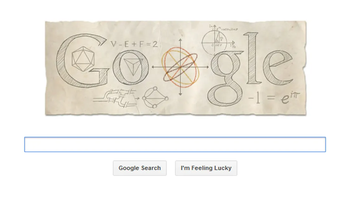 Google îl sărbătoreşte pe matematicianul elveţian Leonhard Euler cu un logo special