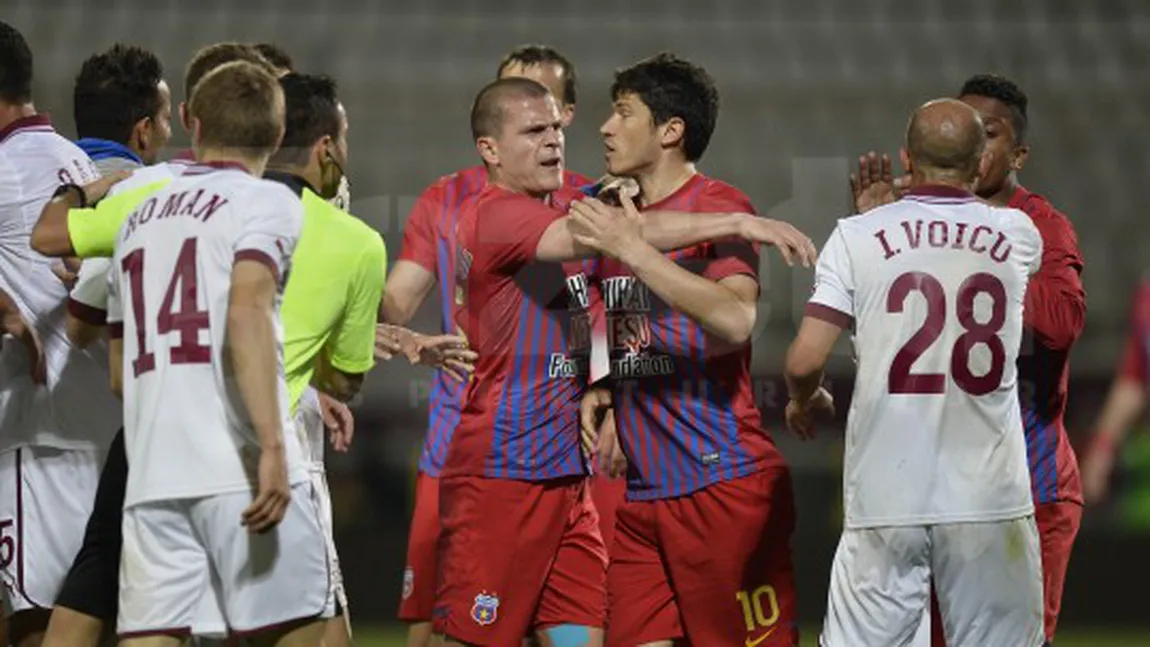 Derby cu scandal: Rapid - Steaua 1-1. Meciul a fost întrerupt 10 minute, din cauza incidentelor