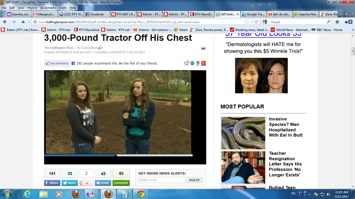 EROINE: Două adolescente au ridicat un tractor de 1.300 de kilograme de pe tatăl lor