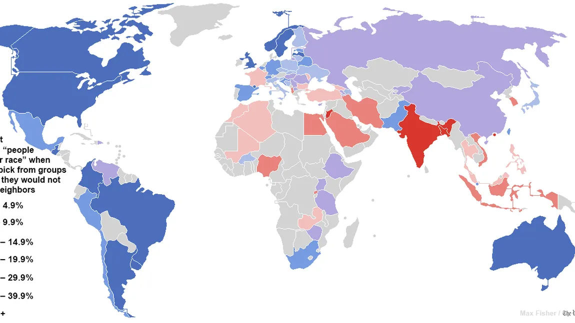Cele mai rasiste ţări din lume. Vezi şi care este cea mai tolerantă