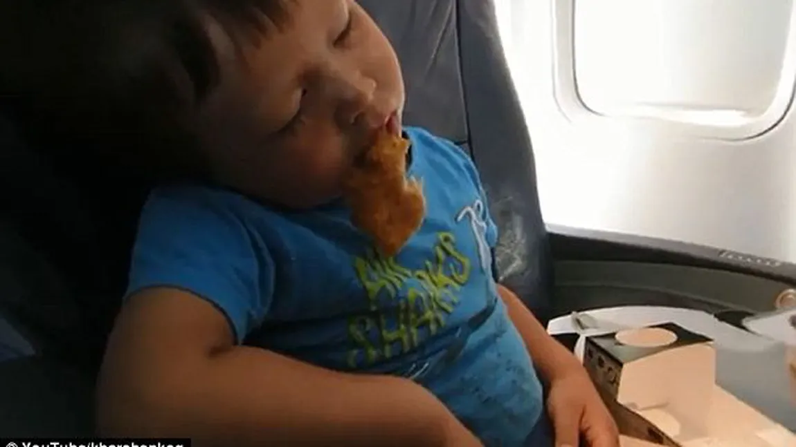 Cel mai ADORABIL puşti adoarme în timp ce mănâncă pui VIDEO