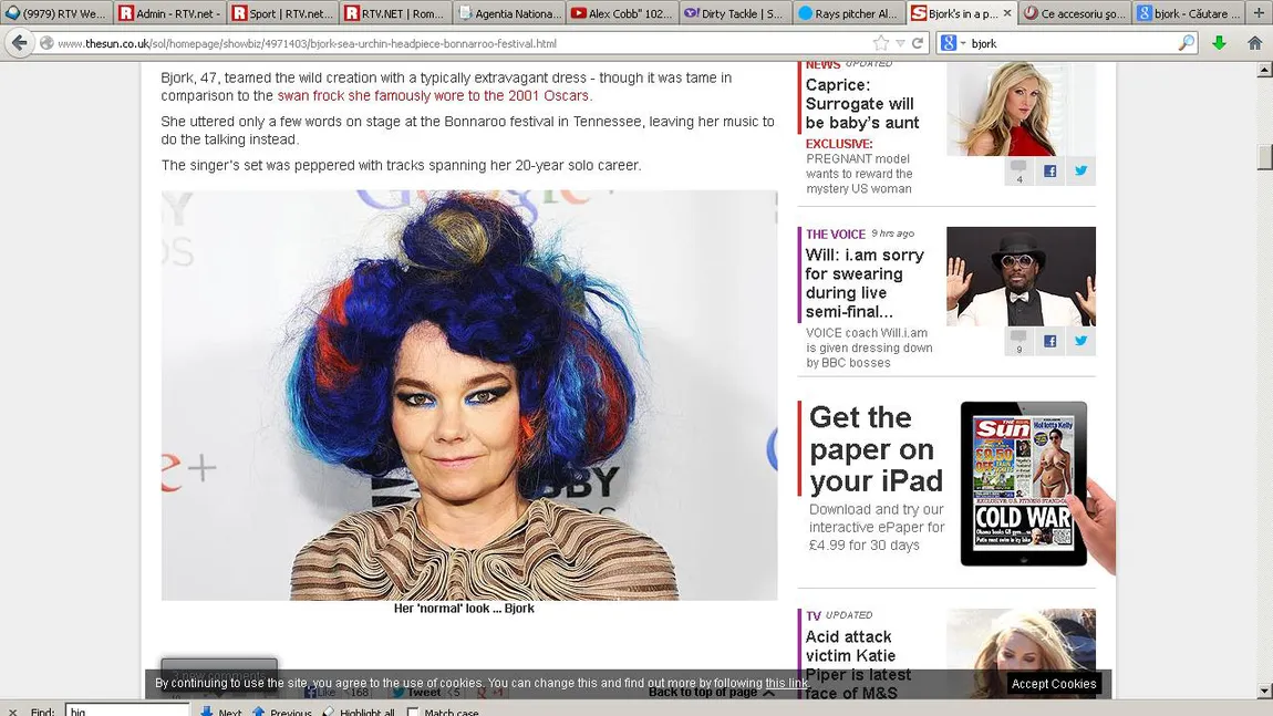 Bjork continuă să şocheze, la 47 de ani. Vezi ţinuta care a transformat-o în cactus FOTO