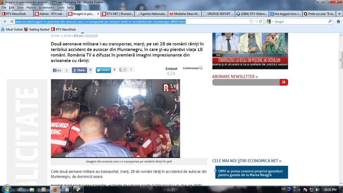 PRIMELE imagini din avionul care i-a transportat pe românii răniţi în Muntenegru la Bucureşti VIDEO