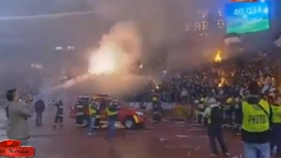 Imagini incredibile de la derby-ul Serbiei. Fanii lui Partizan au incendiat stadionul VIDEO