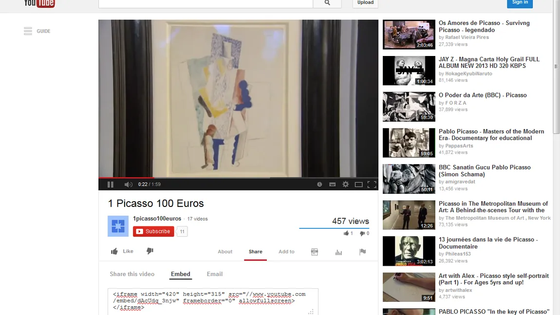Un tablou al celebrului artist Picasso poate fi achiziţionat DOAR cu 100 de EURO VIDEO