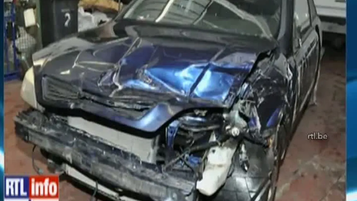 Primele imagini cu accidentul din Belgia. Copiii români aveau în maşină mai multe obiecte furate VIDEO