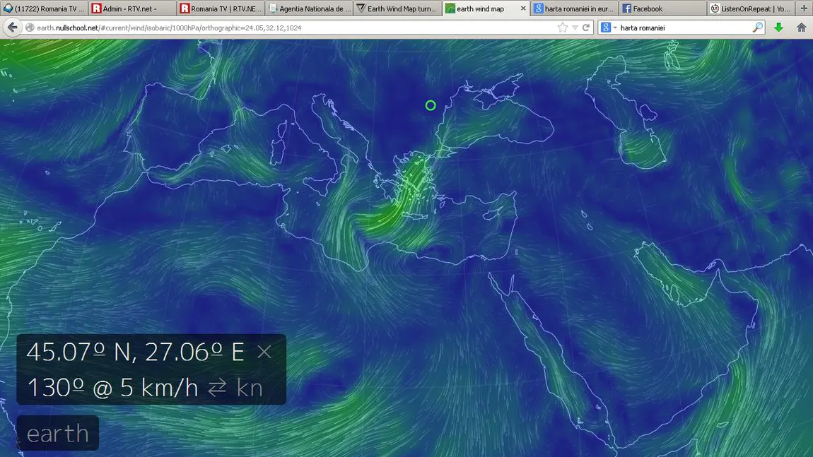 Află în timp real cum se schimbă vremea. Prima hartă interactivă a vânturilor, pe glob