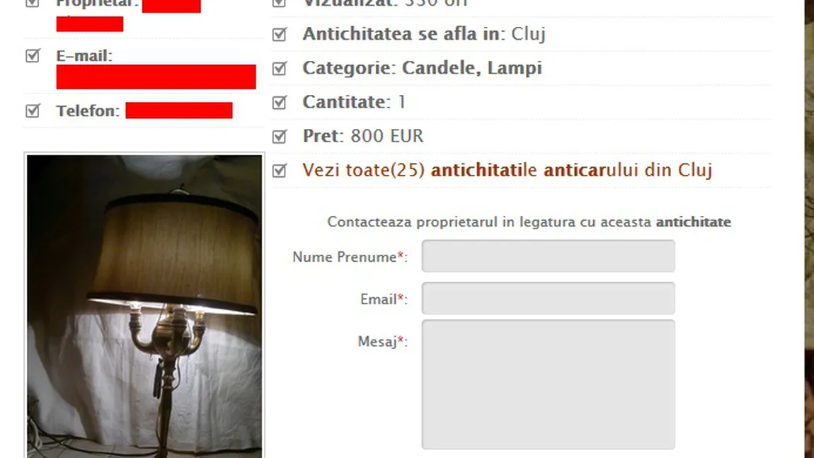 Ce mai poţi cumăpăra de pe Internet în România: Un bărbat din Cluj a scos la vânzare o LAMPĂ din PIELE de OM