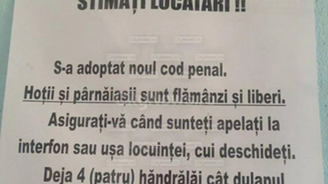 Anunţul unui şef de scară despre noul Cod Penal: 