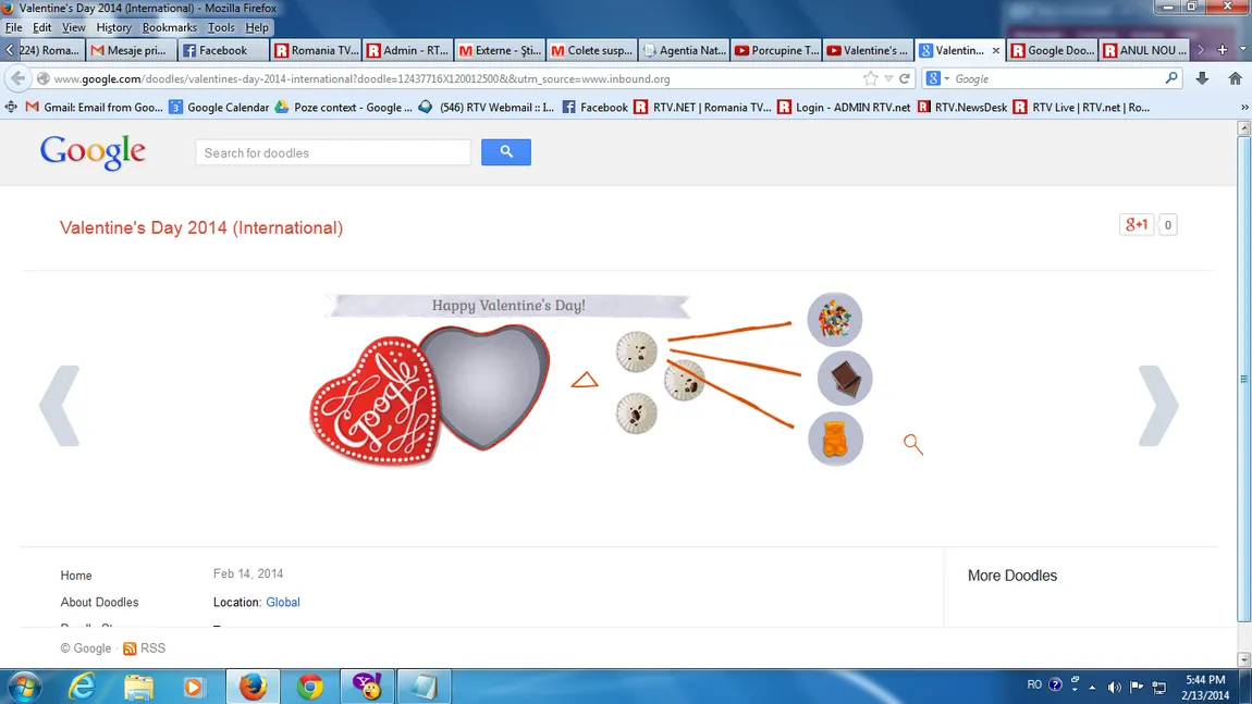 ZIUA INDRĂGOSTIŢILOR: Google oferă cutii cu bomboane de ciocolată de Valentine's Day
