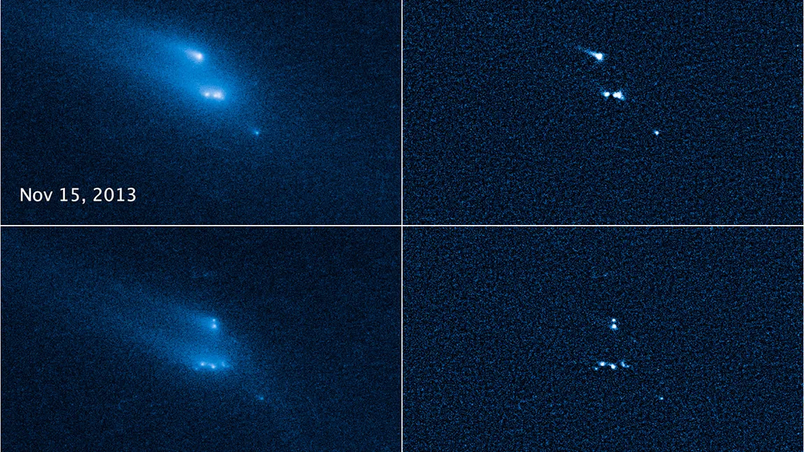 Imagini în premieră: Dezintegrarea unui asteroid, surprinsă de telescopul Hubble de la NASA