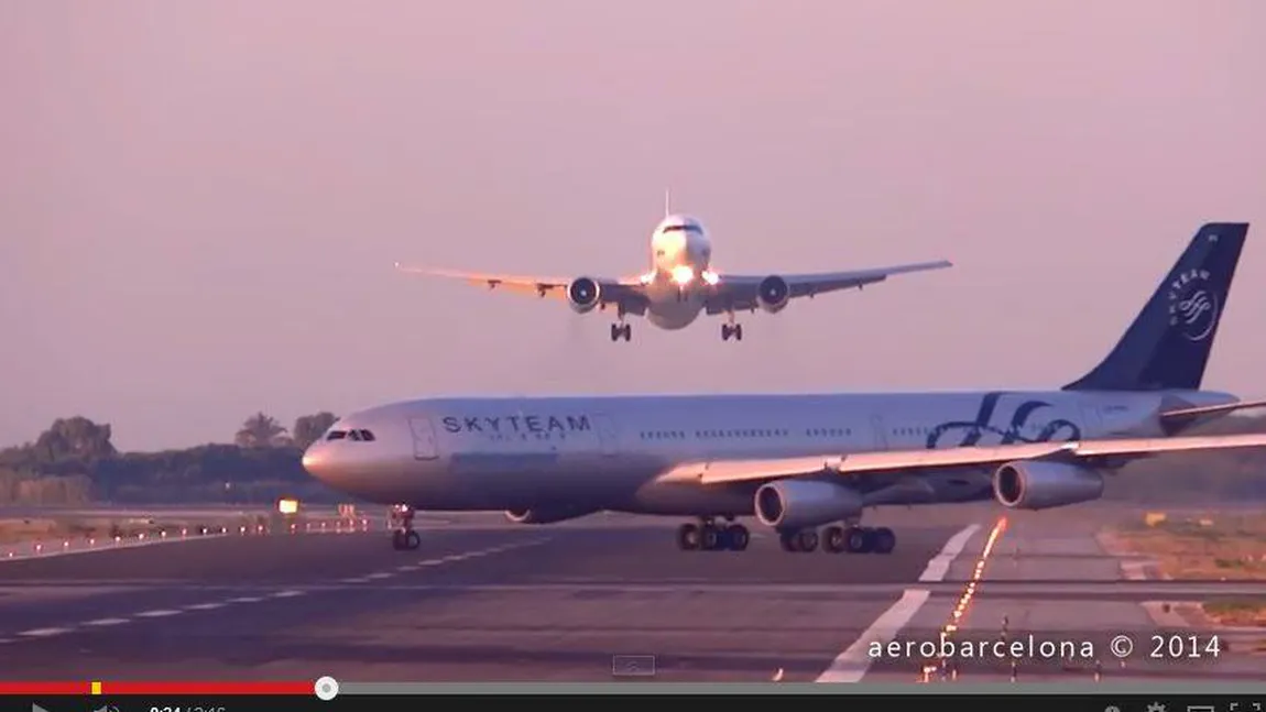 Două avioane, pe punctul de a se ciocni pe aeroportul din Barcelona VIDEO INCREDIBIL