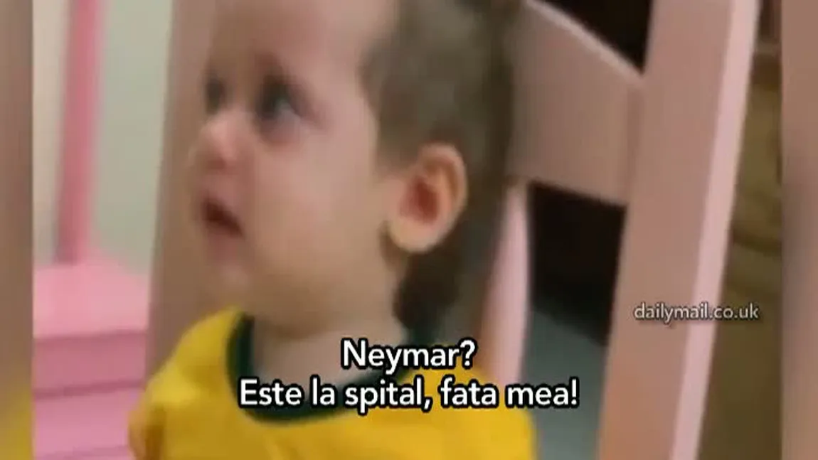 Reacţia unei fetiţe atunci când aude de accidentarea lui Neymar VIDEO