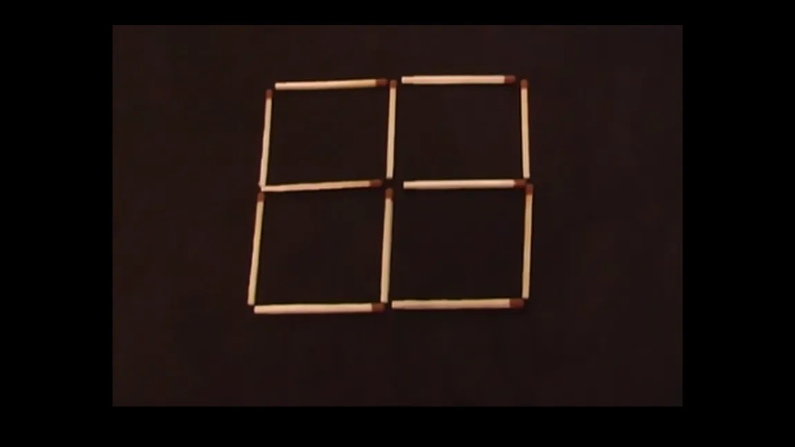 TEST: Ce beţe trebuie să muţi pentru ca din cinci pătrate să faci şase. Crezi că poţi s-o faci? VIDEO
