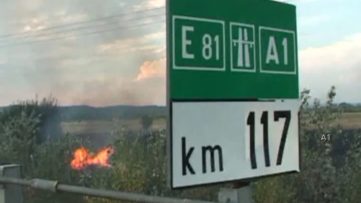 Incendiile de vegetaţie periclitează circulaţia pe autostrăzi