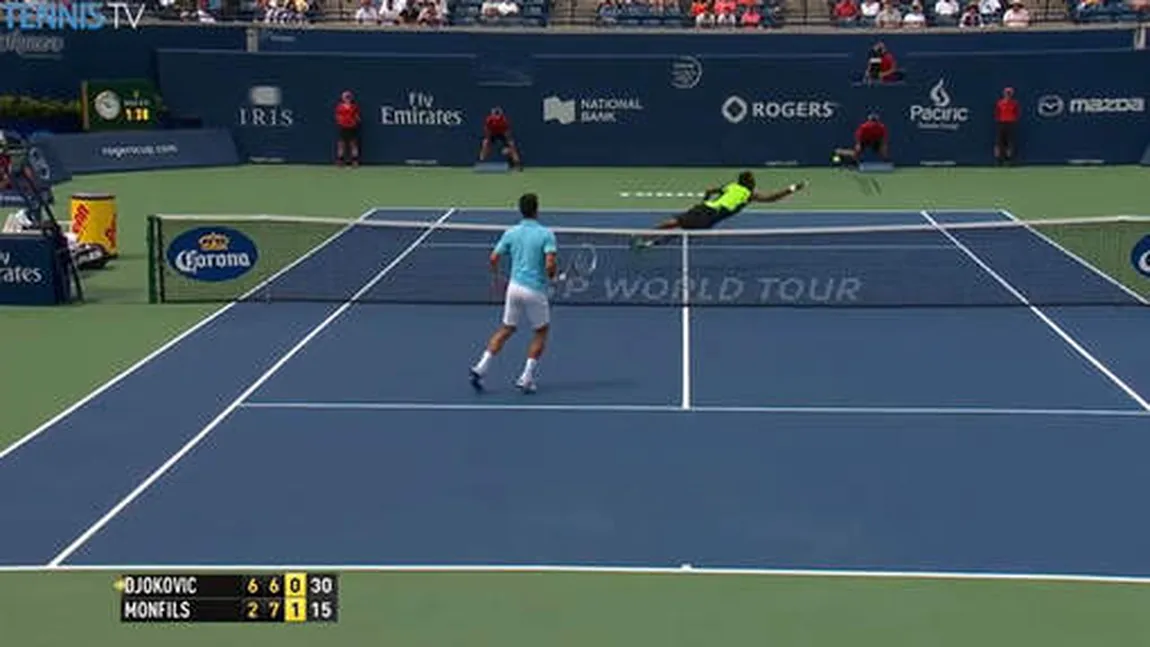 Show Gael Monfils, în meciul cu Djokovic, la Toronto. Imagini SENZAŢIONALE cu francezul VIDEO