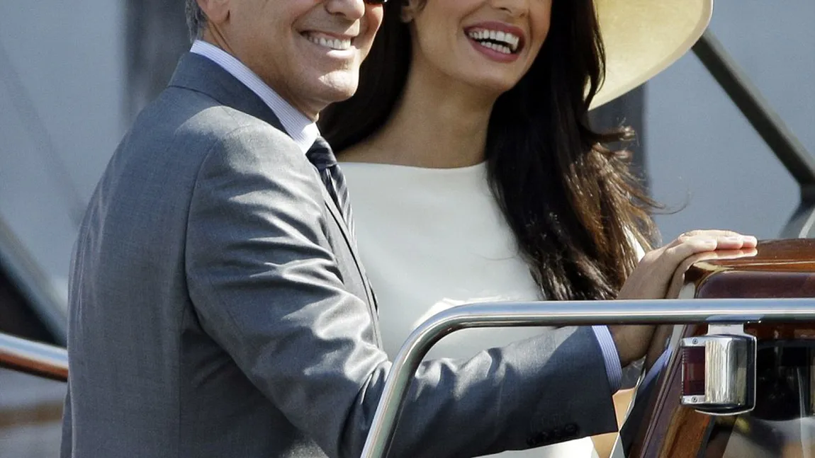 Primele imagini cu rochia de mireasă purtată de Amal Alamuddin, la căsătoria cu George Clooney FOTO