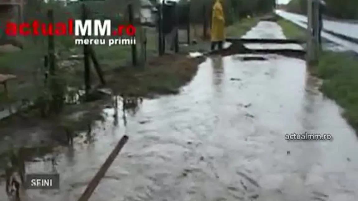 POTOP în Maramureş: Mai multe gospodării au fost inundate de puhoaie VIDEO