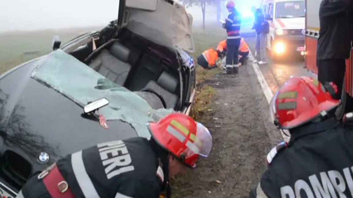 Un şofer a murit după ce o roată desprinsă de la un camion i-a intrat în parbriz VIDEO