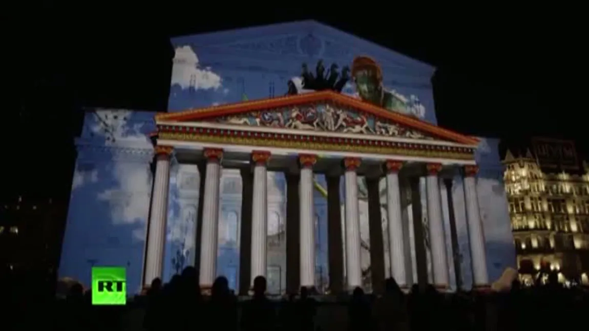 Spectacol de lumini impresionant în Rusia. Proiecţii 3D pe teatrul Balsoi VIDEO