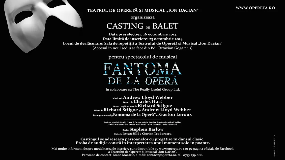 Casting de balet pentru musicalul 