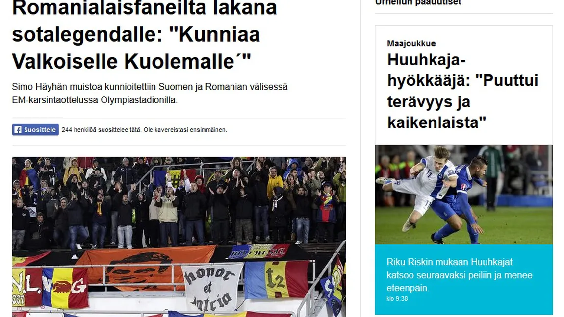 Bannerul FANILOR ROMÂNI care I-A IMPRESIONAT pe FINLANDEZI