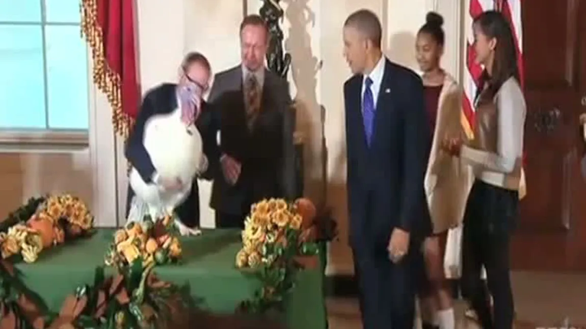 Preşedintele Barack Obama a graţiat doi curcani cu ocazia Zilei Recunoştinţei VIDEO