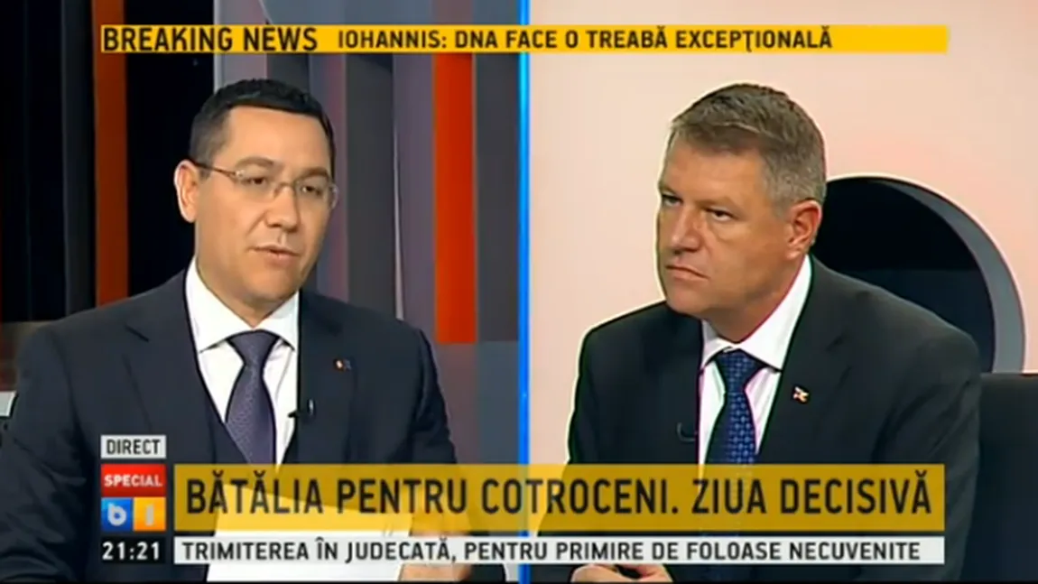 FINALA pentru Cotroceni. Ponta: Iohannis va întoarce România în 2010. Ce părere are Iohannis despre Ponta