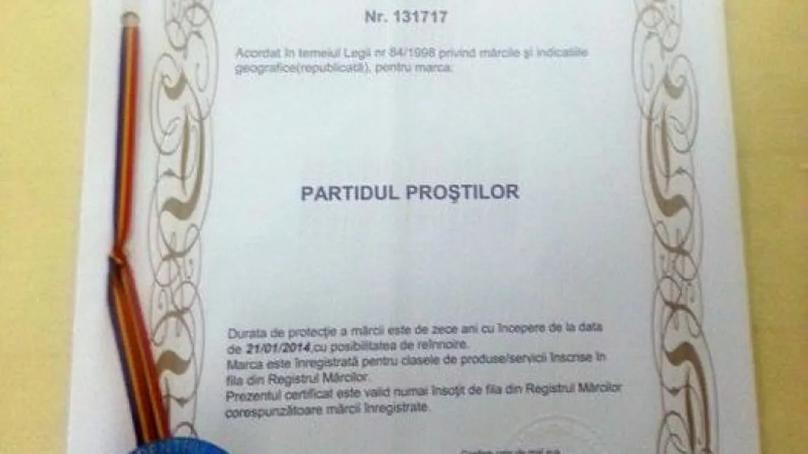 O NOUĂ FORŢĂ POLITICĂ în România: Un bărbat din Iaşi a înfiinţat Partidul Proştilor