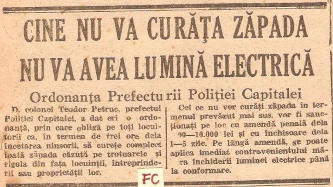 Aşa erau scoşi oamenii la deszăpezit în decembrie 1945. Leneşii era aspru pedepsiţi FOTO