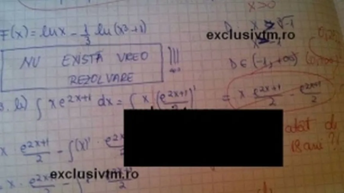 Mesajul unei profesoare de matematică din România pentru eleva care nu a găsit rezolvare la un exerciţiu FOTO