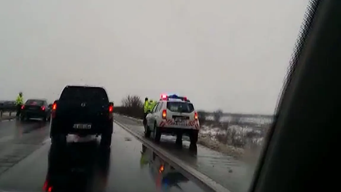 ACCIDENT pe autostrada Bucureşti-Piteşti: Un rănit a fost preluat de un elicopter VIDEO