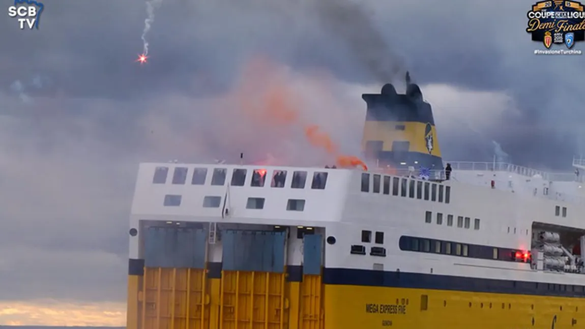 Cei mai răi suporteri. În drum spre Monaco, fanii lui Bastia au dat foc unui ferryboat VIDEO