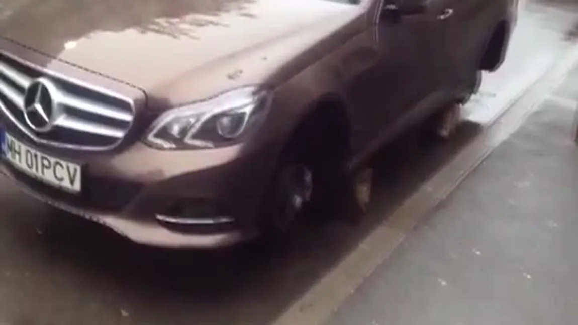 Maşină de lux, lăsată pe butuci de hoţi
