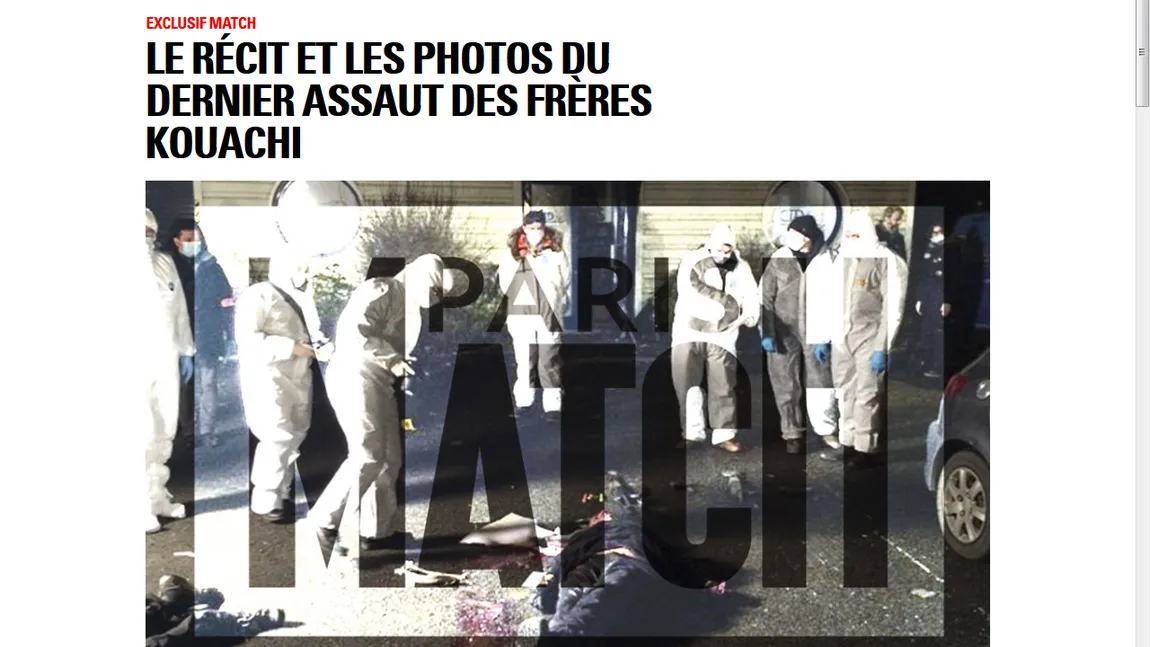 Atentatele din Franţa: Au fost publicate fotografiile cu cadavrele teroriştilor de la Charlie Hebdo