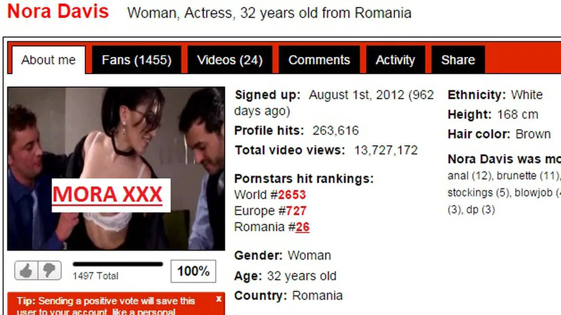 O româncă face furori în industria porno