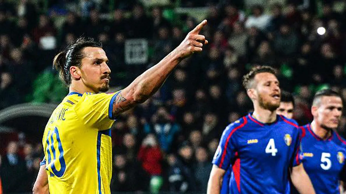 Ibrahimovic a înscris fără să vrea împotriva Moldovei. Cel mai BIZAR gol din cariera suedezului VIDEO