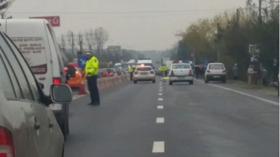 Accident pe DN1 în zona Ciolpani. Trei persoane au fost rănite