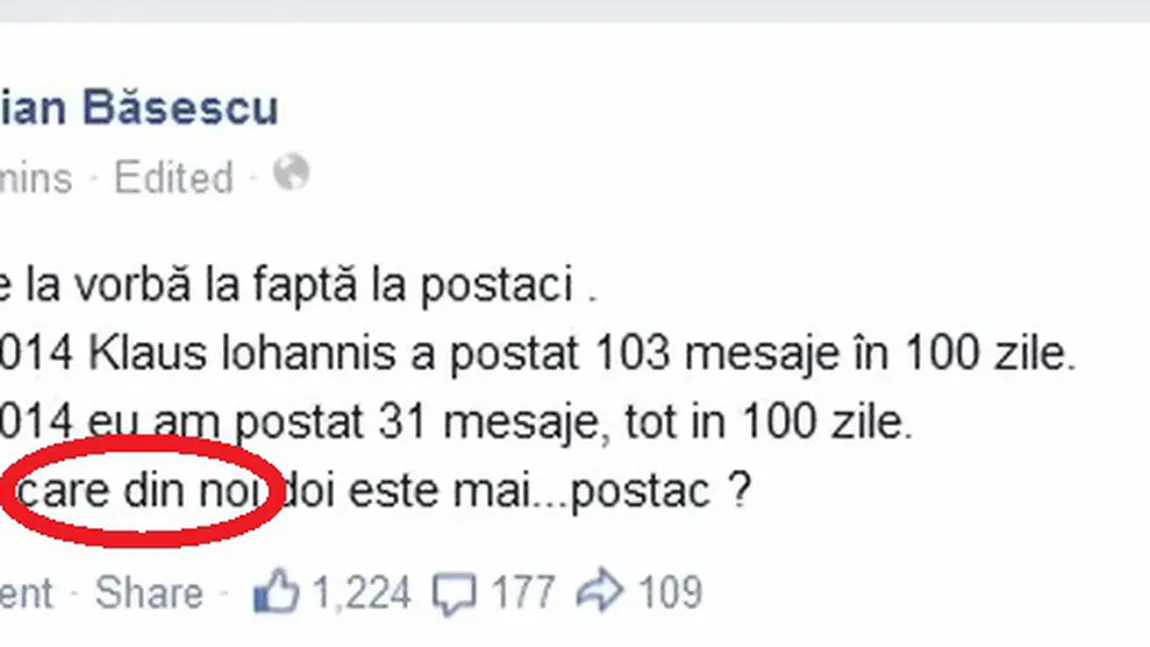 Traian Băsescu şi Klaus Iohannis, concurs de greşeli gramaticale