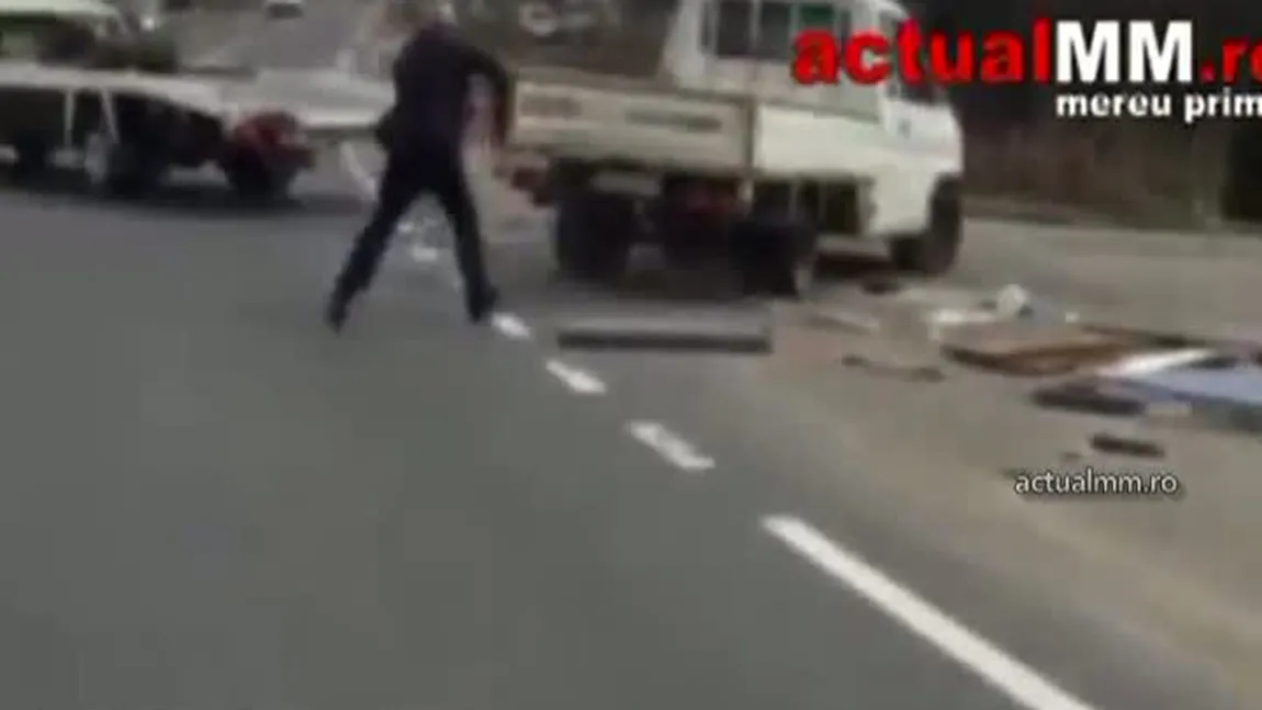 Accident de cascadorii râsului la Baia Mare VIDEO