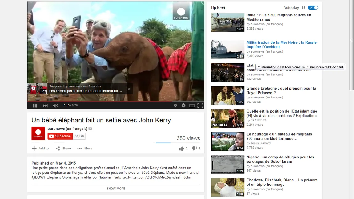 John Kerry s-a fotografiat cu un pui de elefant VIDEO